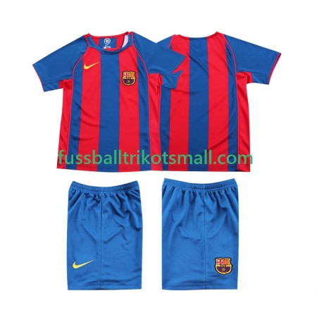 Fußballtrikots FC Barcelona 2004 Retro Kinder 2005 Kurzarm Heimtrikotsatz kaufen